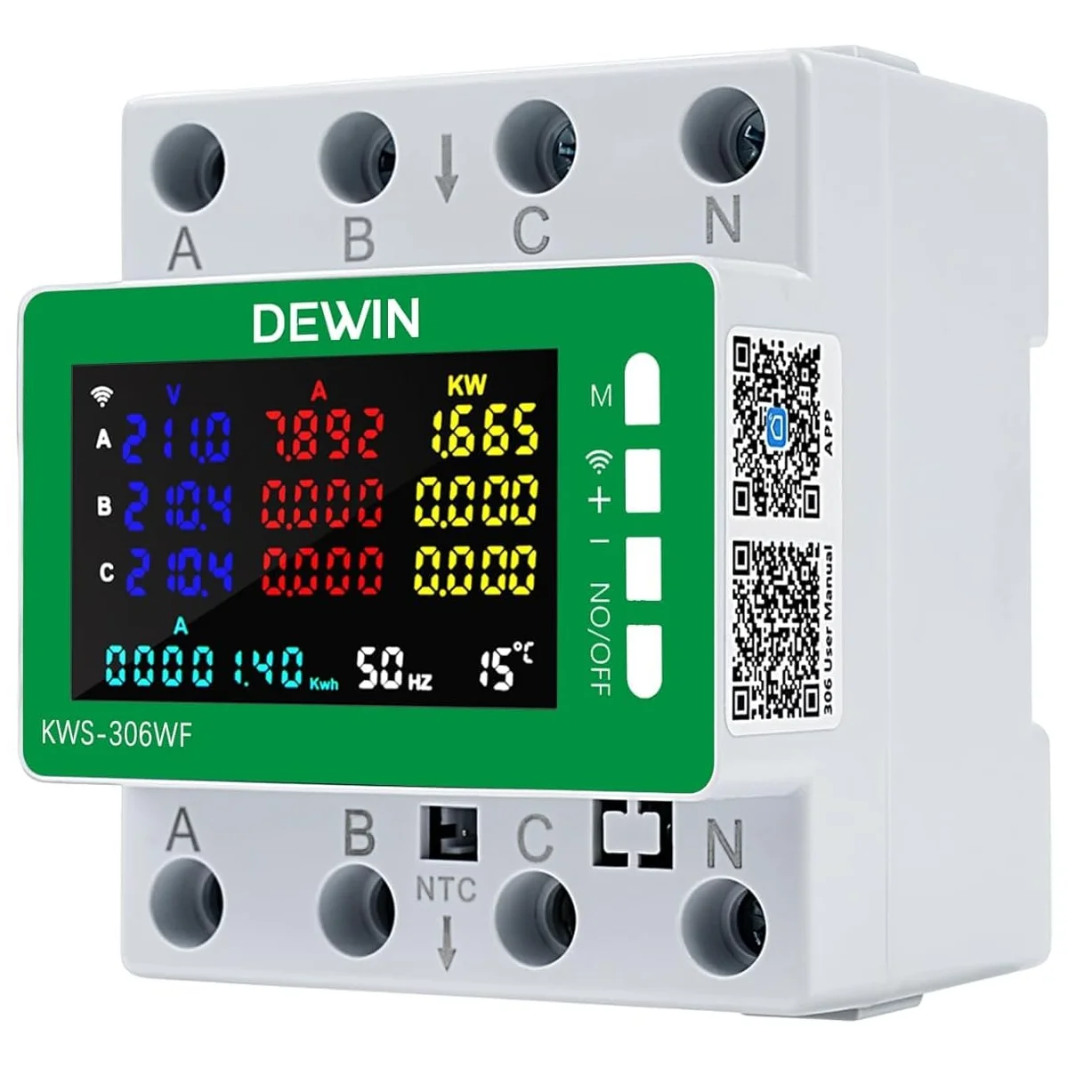 Електролічильник DEWIN KWS-306WF Tuya WiFi, фото №1