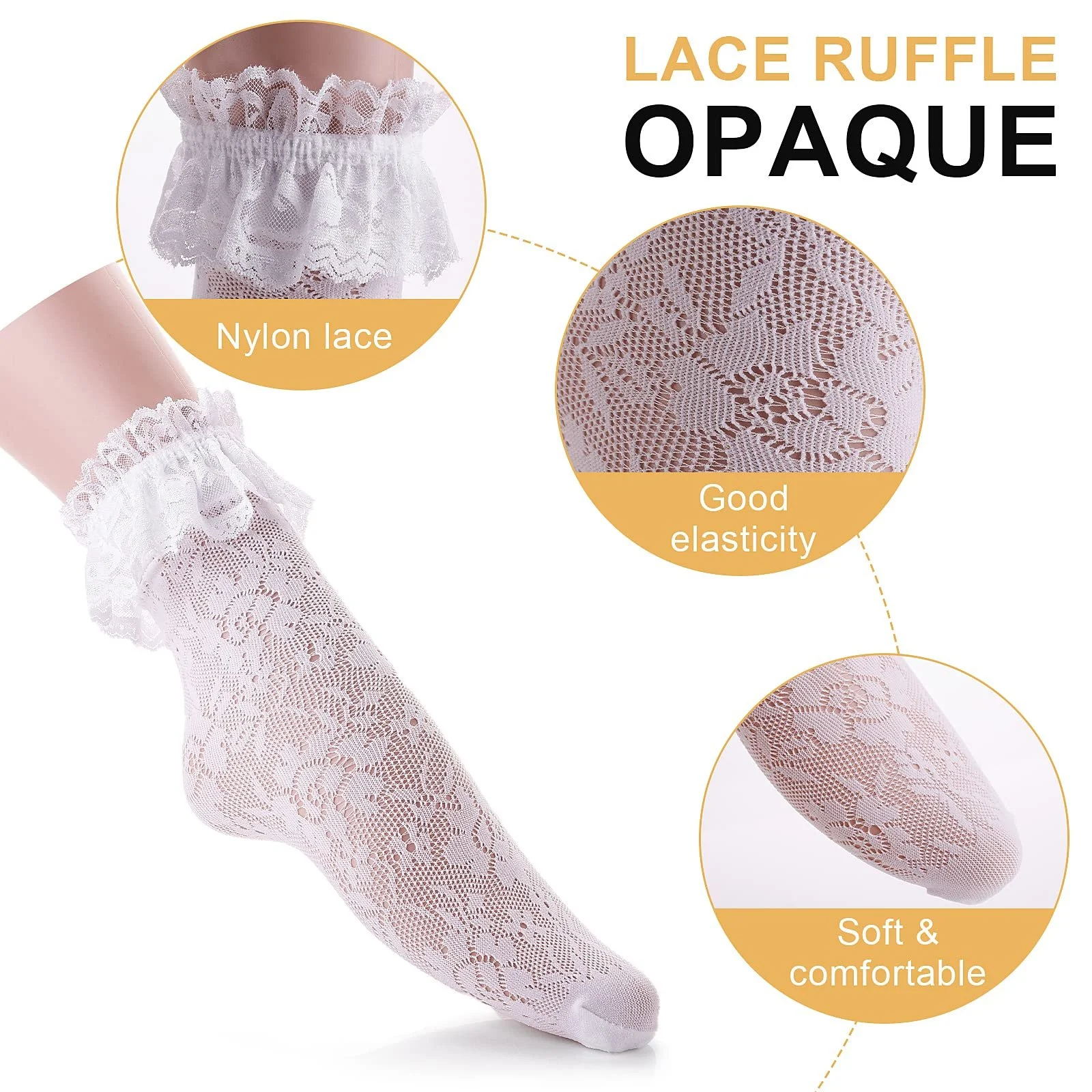 Шкарпетки Yolev з рюшами, 3 пари, фото №6 Шкарпетки Yolev з рюшами, 3 пари, фото №6