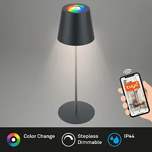 Настольная лампа BRILONER Smart Wireless App RGB+W 10.5 x 36 см Антрацит synthetic.ua - Фото 1
