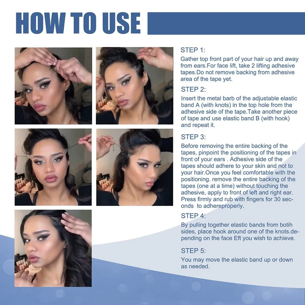 Набір стрічок для підтяжки обличчя 40 шт, фото №7