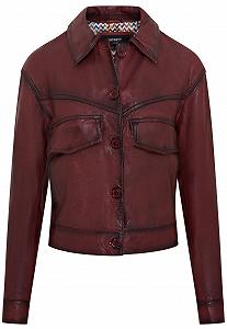 Кожаная Куртка Infinity Leather Классическая Мотоциклетная С Воротником Для Женщин - Фото 1