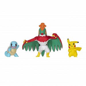 Набір бойових фігурок Покемон Pikachu, Schiggy, Resladero, 5 см кожна synthetic.ua - Фото 1