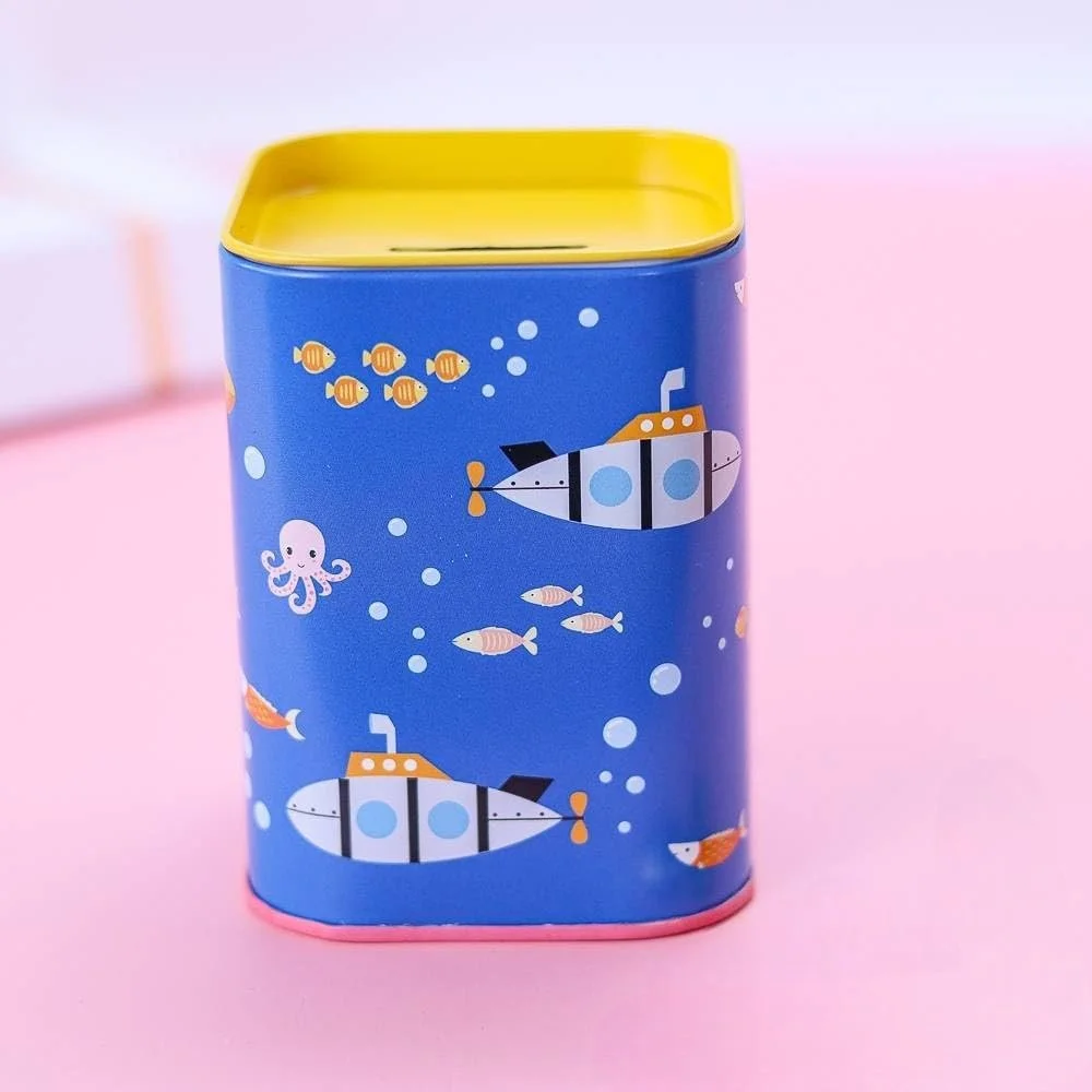Копилка Vivos Colores Submarine с жестяной крышкой и функцией пенала, фото №7