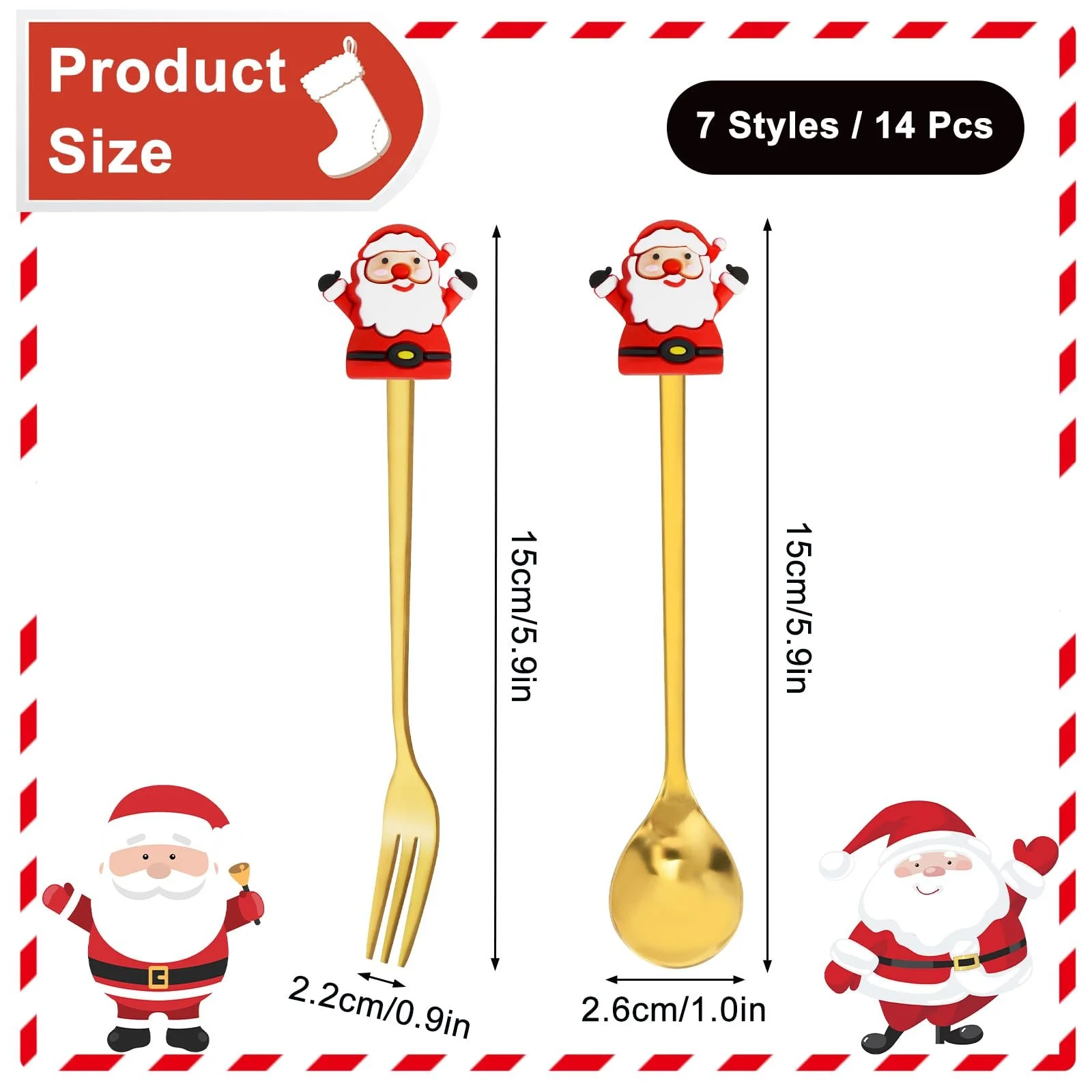 Набір різдвяних ложок і виделок з 14 предметів, фото №2