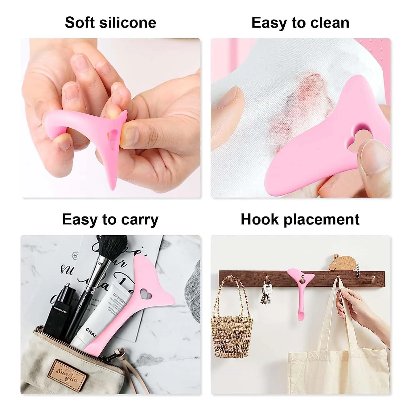 Шаблони для підводки NewBang Пакет 3 шт Силіконовий багатофункціональний інструмент Рожевий, фото №7