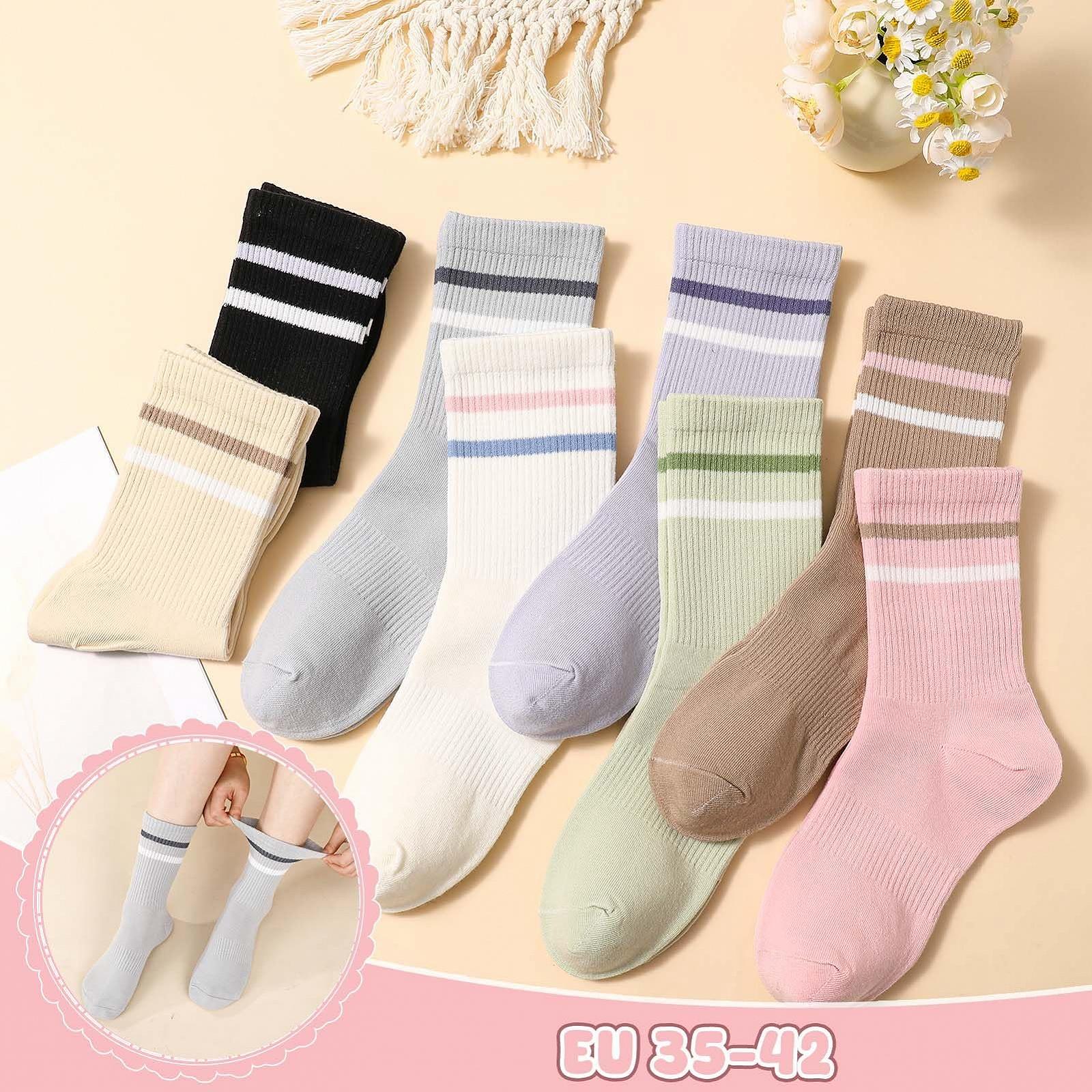 Носки Женские 39-42 Теннисные носки Разноцветные Спортивные носки Длинные Хлопковые носки Полосатые носки для женщин Теннис Спорт Бег Работа, фото №6