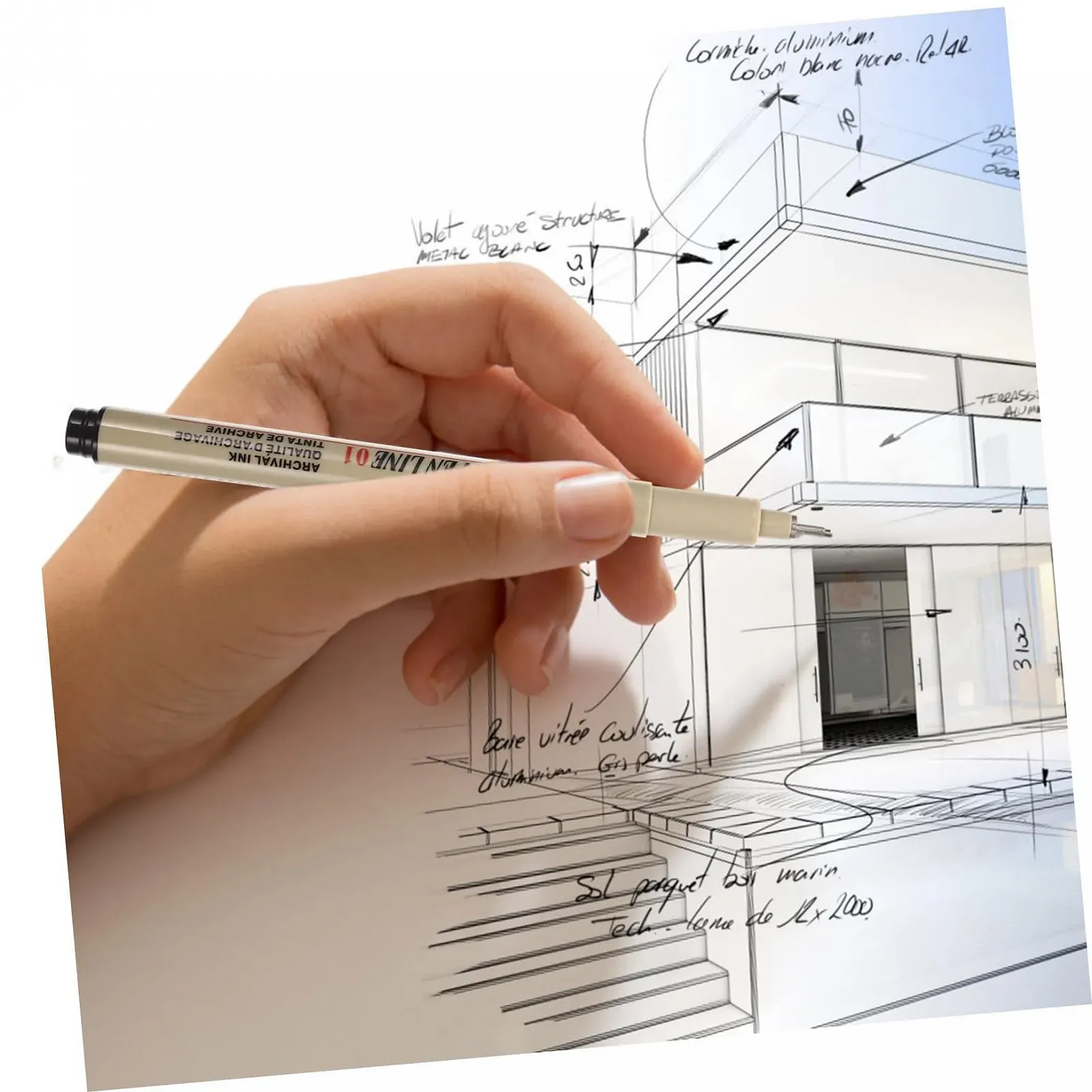 Лайнер Operitacx 10st водостійка Hakenleine Liner Farbstift Чорний, фото №6
