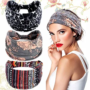 На голову повязка SoundZero, широкий эластичный печатный набор, 3 шт. - Фото 1