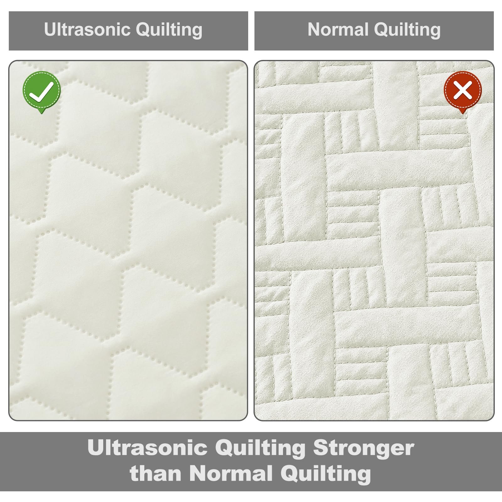 Покривало WOLTU 240 x 260 см з 2 наволочками 50 x 70 см бежеве, стьобаний плед, фото №4