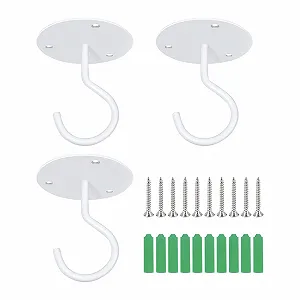 Гачки стельові для підвісних рослин набір 3 штуки метал Білий - Фото 1