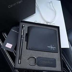 Шкіряний гаманець Calvin Klein подарунковий набір для чоловіка synthetic.ua - Фото 1