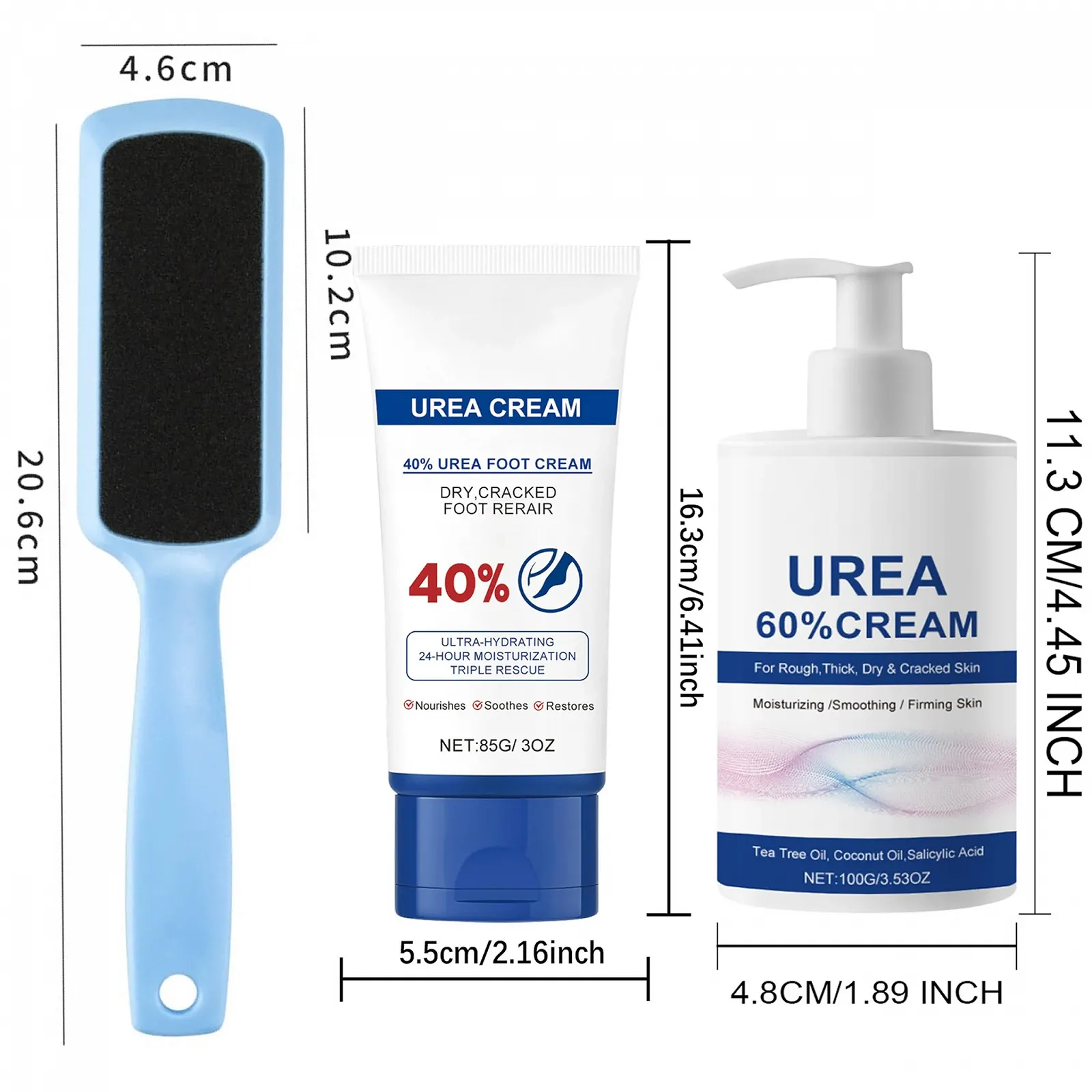 Набор для ухода за ногами крем с мочевиной и пилка (синий, 85 г + 100 г), фото №9
