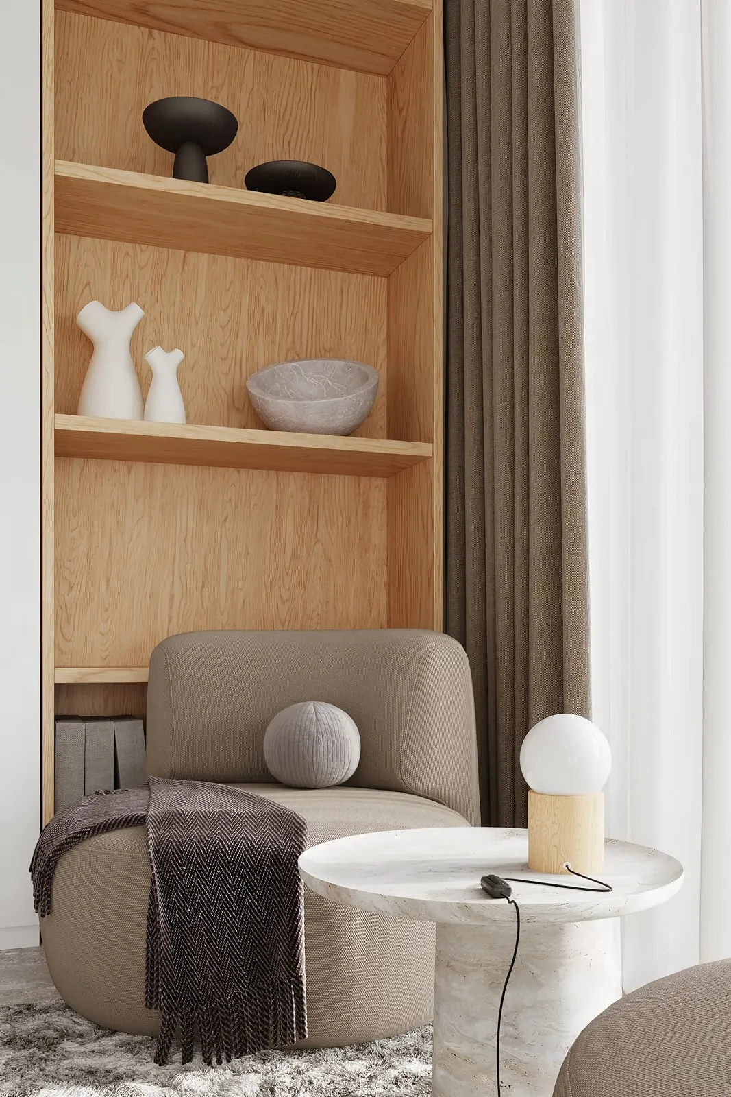 Настільна лампа SOLLUX lighting BOOMO LED G9 12 x 12 x 21 см Натуральне дерево, фото №8