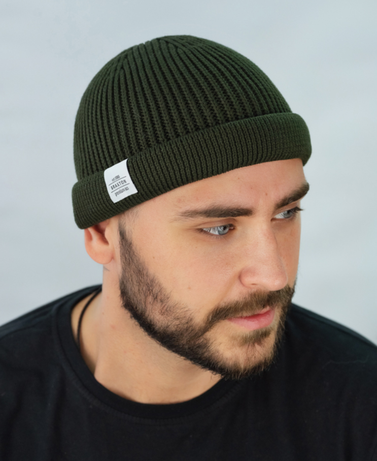 Шапка мужская вязаная темно-зеленый «Монатик», фото №1