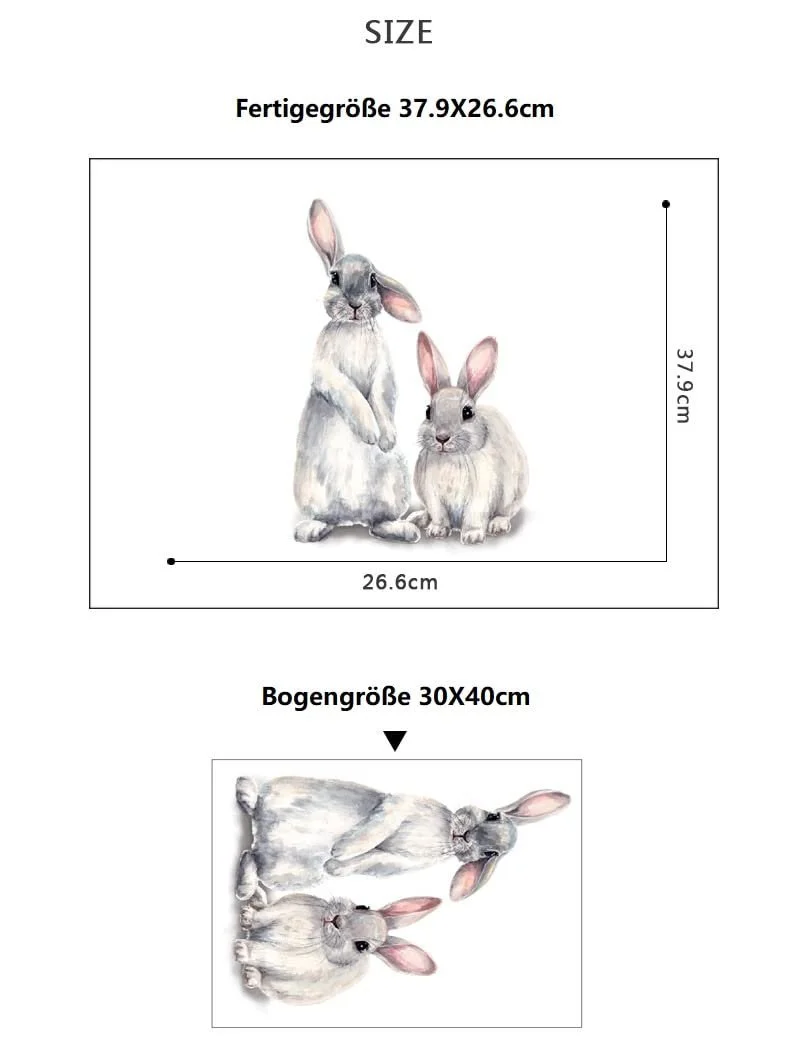 Наклейка на стену HGDESIGN 2 кролика, фото №1