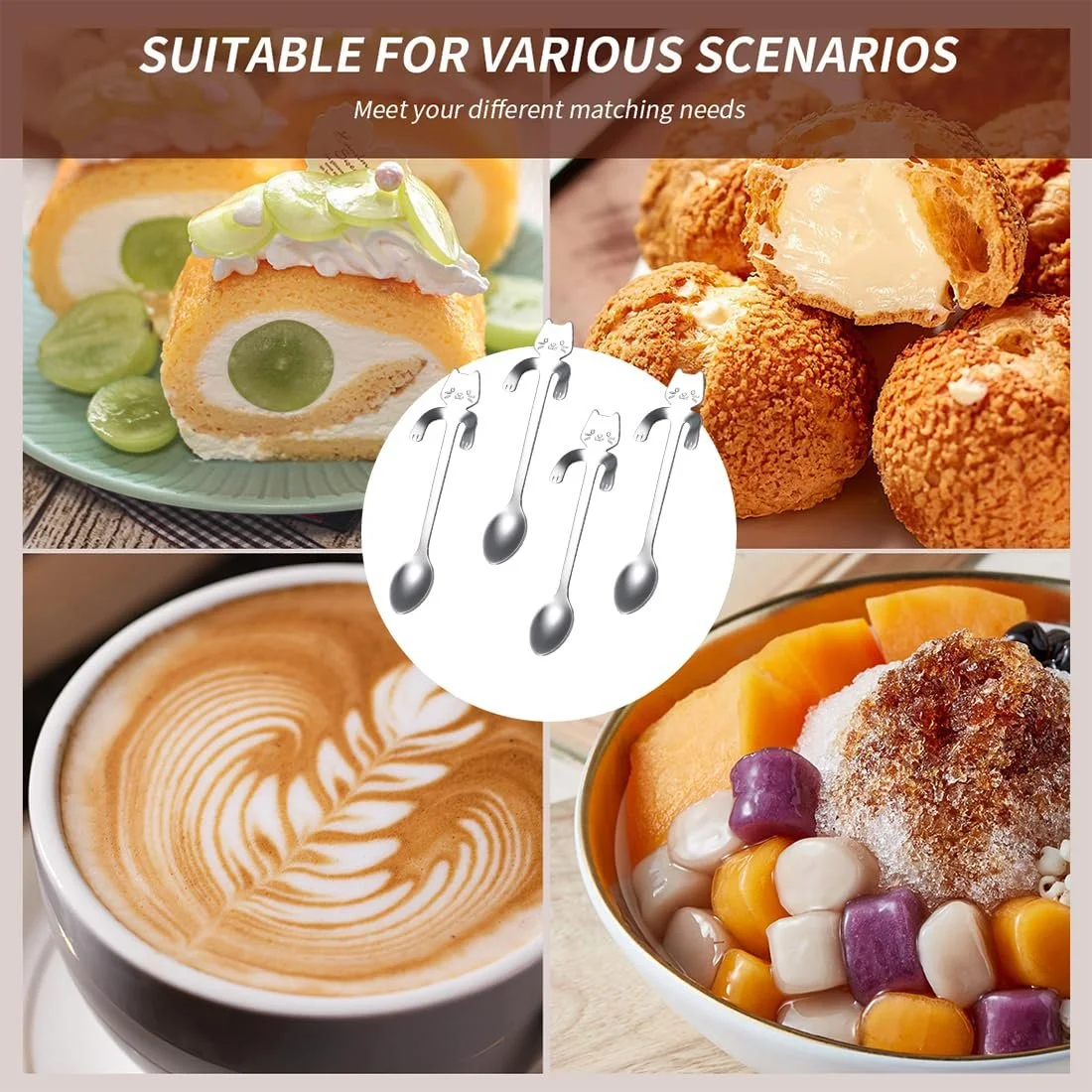 Ложка Кавова Котяча, набір 2 шт. Нержавіюча сталь, фото №6