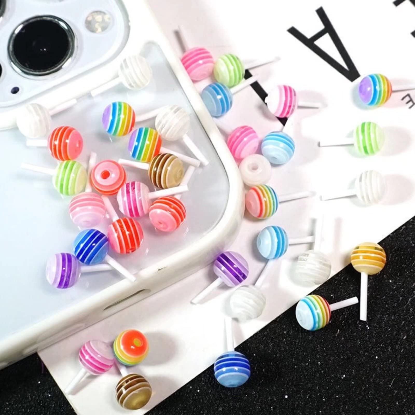 Украшения для ногтей Леденец RUNRAYAY 3D, 200 шт, Разноцветные Миниатюрные смоляные конфеты, DIY, Аксессуары для маникюра, Мультяшные украшения ко Дню святого Валентина, фото №4