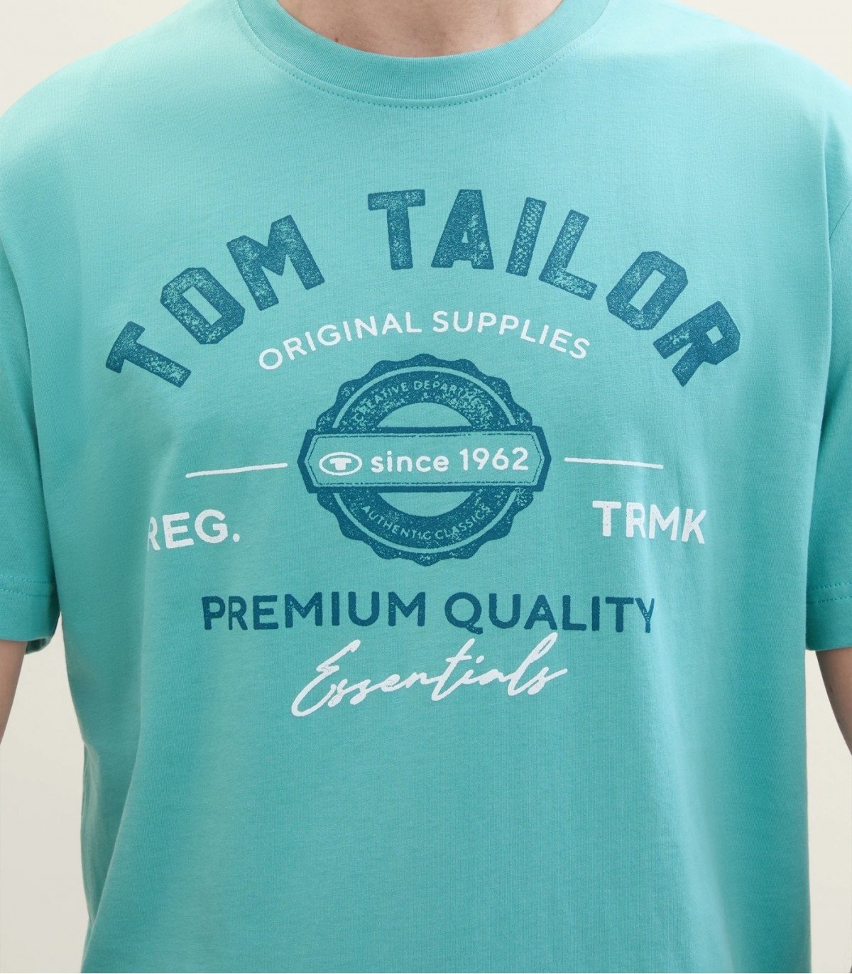 Футболка LOGO TEE MEN'S  1037735ХХ35272 Tom Tailor Блакитний 2XL, фото №4