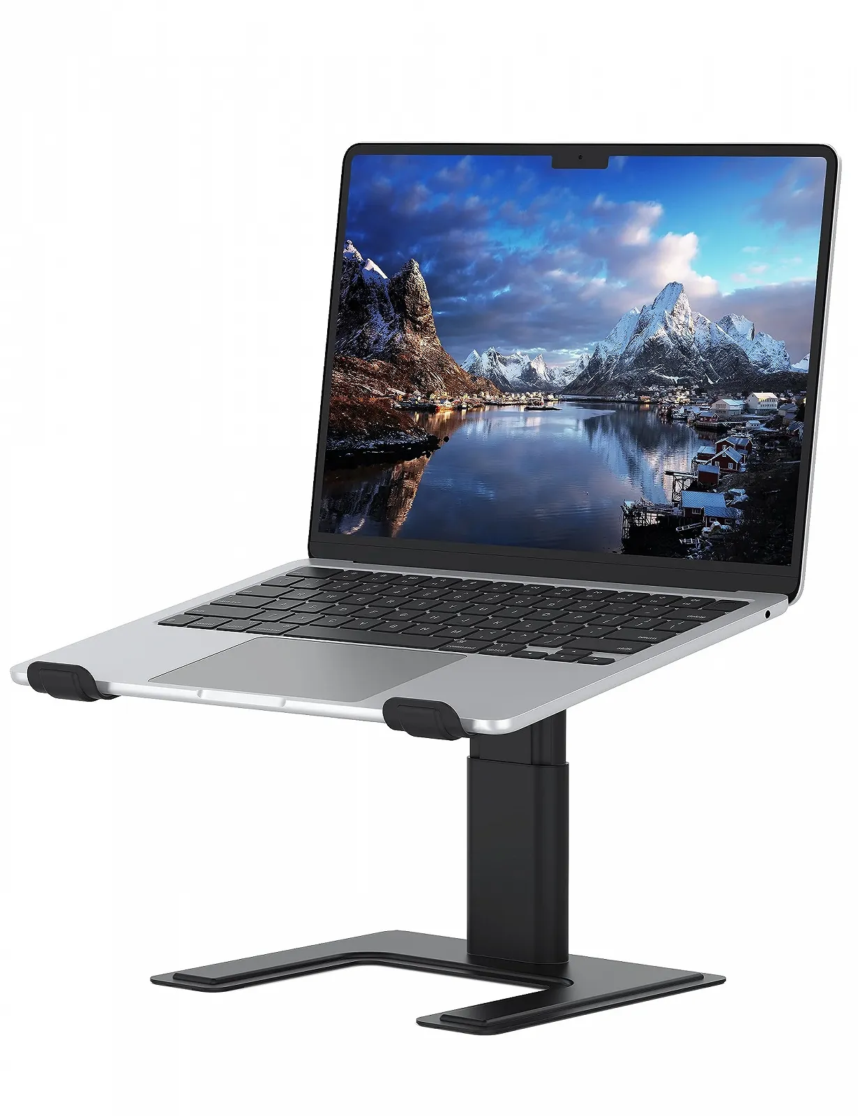 Підставка для ноутбука ALASHI, регульована по висоті, ергономічна, алюмінієва, металева, сумісна з ноутбуками 10-15.6 дюймів, чорна, фото №1