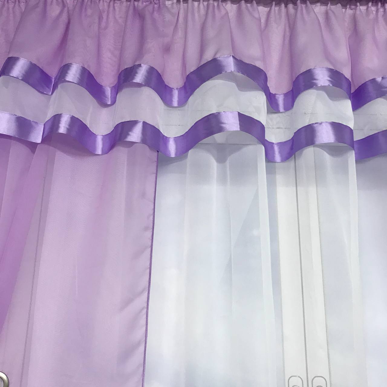 Шифоновая занавеска 400x170 cm ALBO Фиолетовая (KU-144-18), фото №8