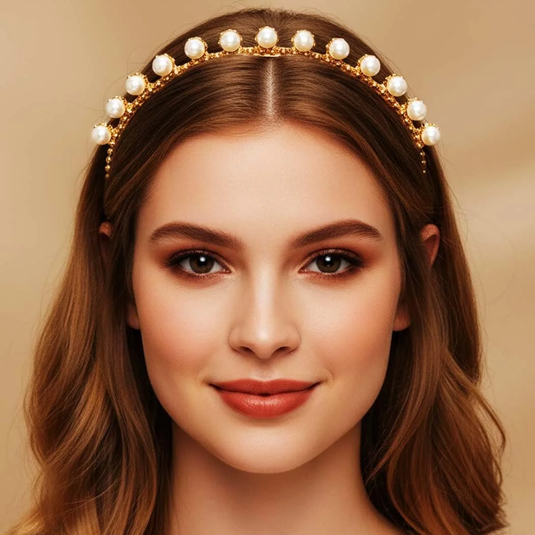 Обруч Reaky Перли Золото Вінтажний, фото №5