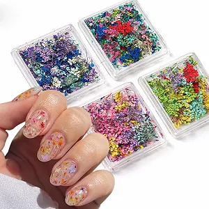 Набір сухоцвітів для нігтів 4 Box 3D Mini Mix Petals Natural Flower DIY - Фото 1