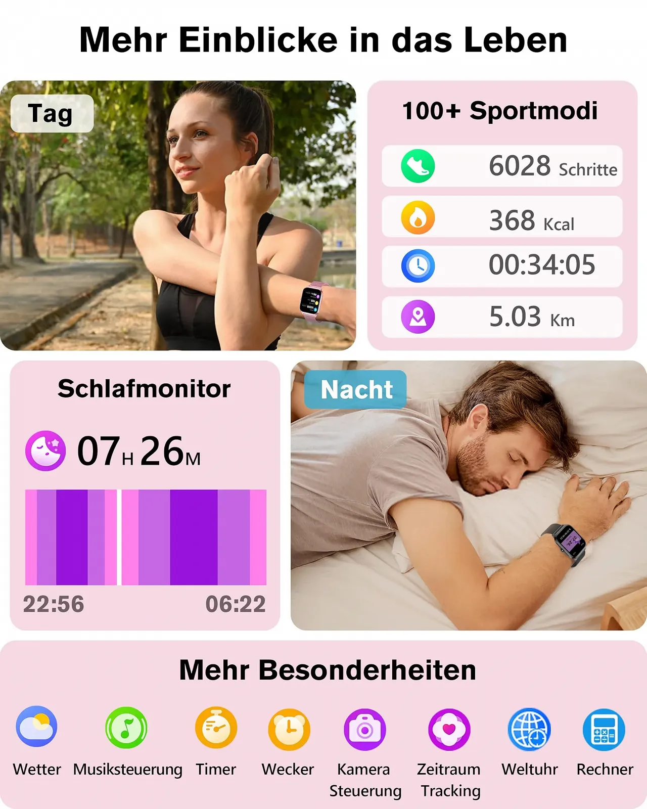 Смартгодинник KALINCO з вимірюванням тиску, Bluetooth телефонією, фото №6