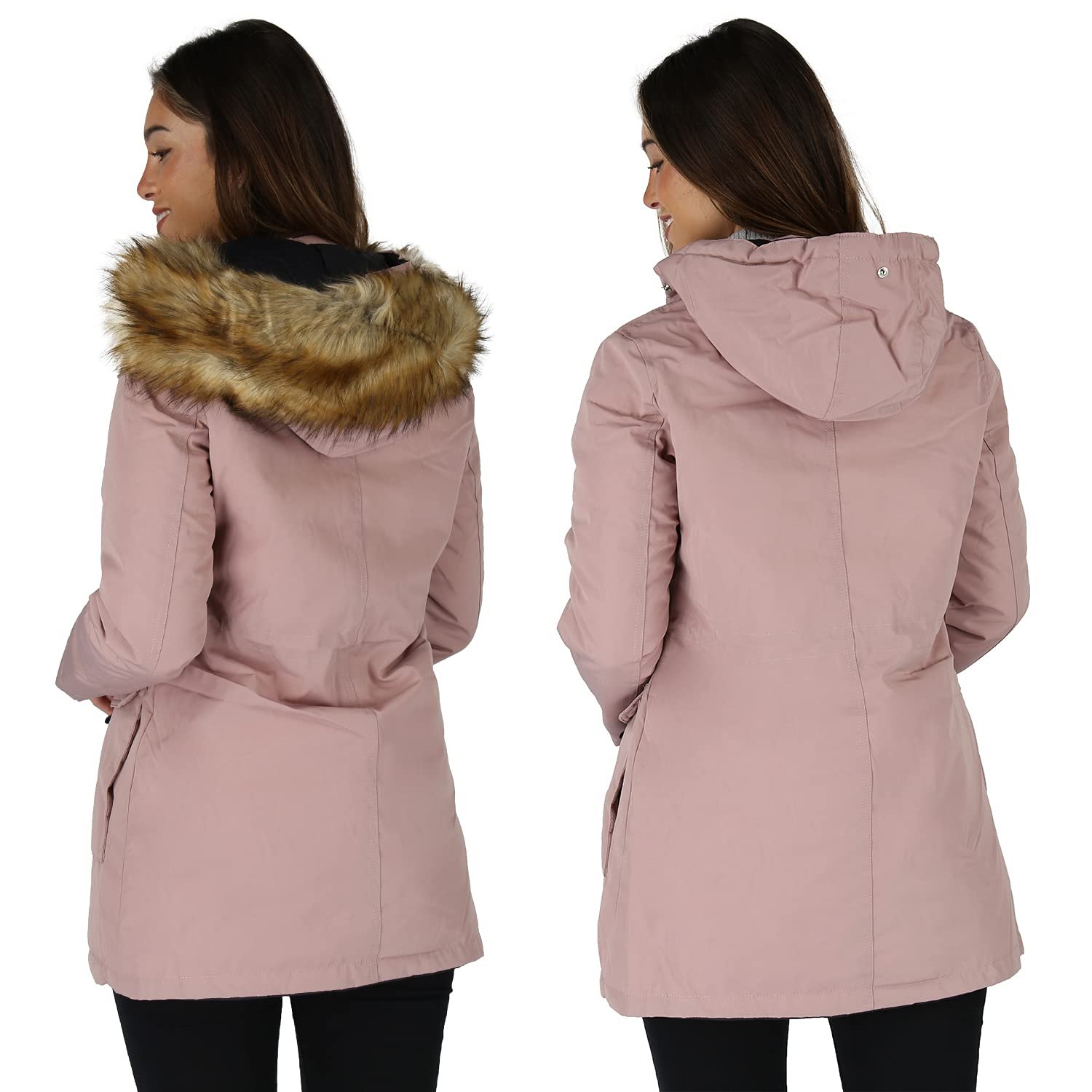 Жіноча зимова куртка Van Hill з капюшоном зі штучного хутра, фото №5