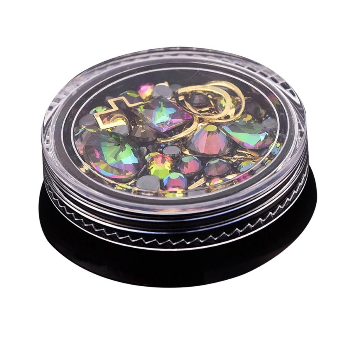 Стрази для нігтів Healeved Набір Різні стилі, синьо-фіолетові, кольорові, різної форми, фото №6