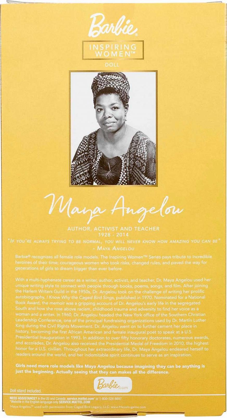 Кукла Barbie GXF46 Inspiring Women Maya Angelou (около 30 см) с платьем, подставкой и сертификатом подлинности, фото №6