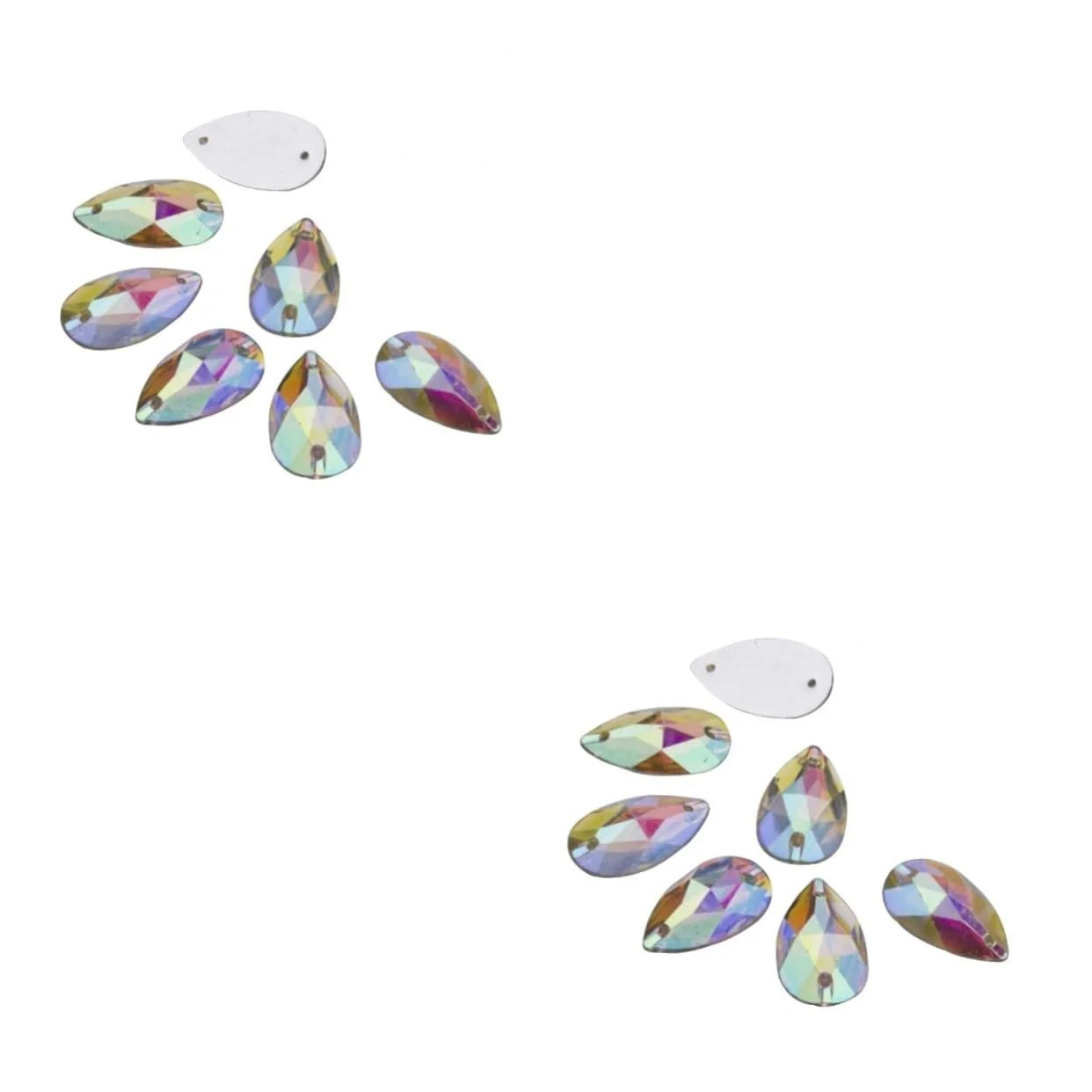 Стрази Housoutil Форма водоспаду, плоска задня частина, з епоксидної смоли, AB-кольору, для пришивання або приклеювання, для дизайну костюмів, рукоділля та декору, фото №1