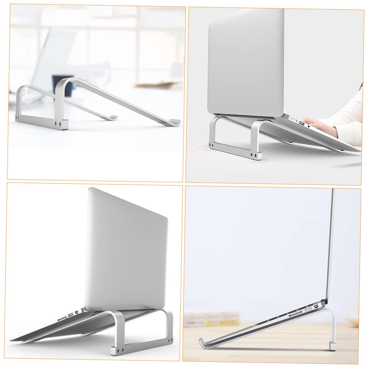 Підставка для ноутбука Vaguelly Ергономічна Алюмінієва Портативна Охолоджуюча Сріблястий, фото №7