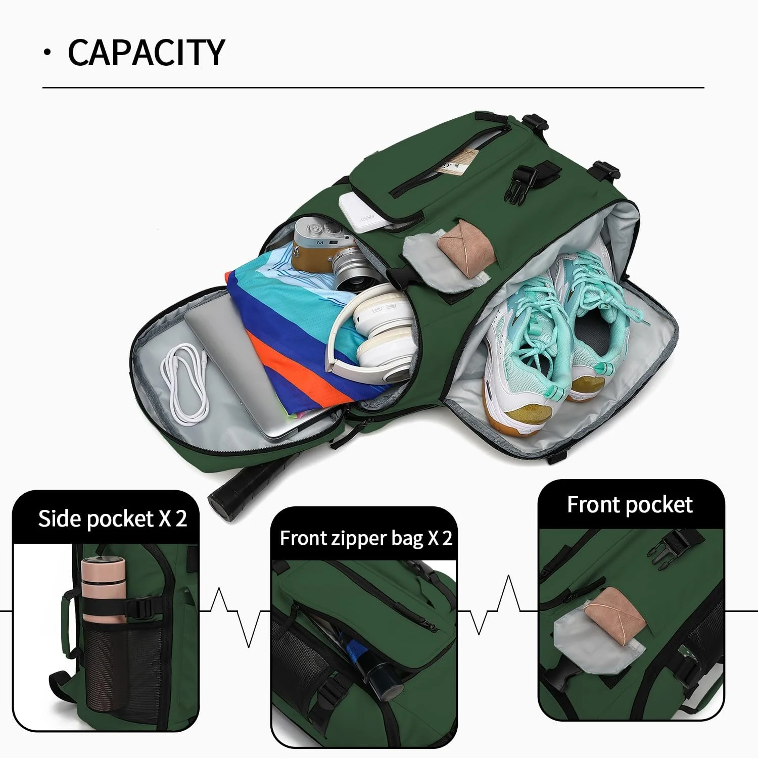 Рюкзак-сумка Kalesi Gym Duffle Bag 4-Way Водонепроницаемый с отделением для обуви, фото №6