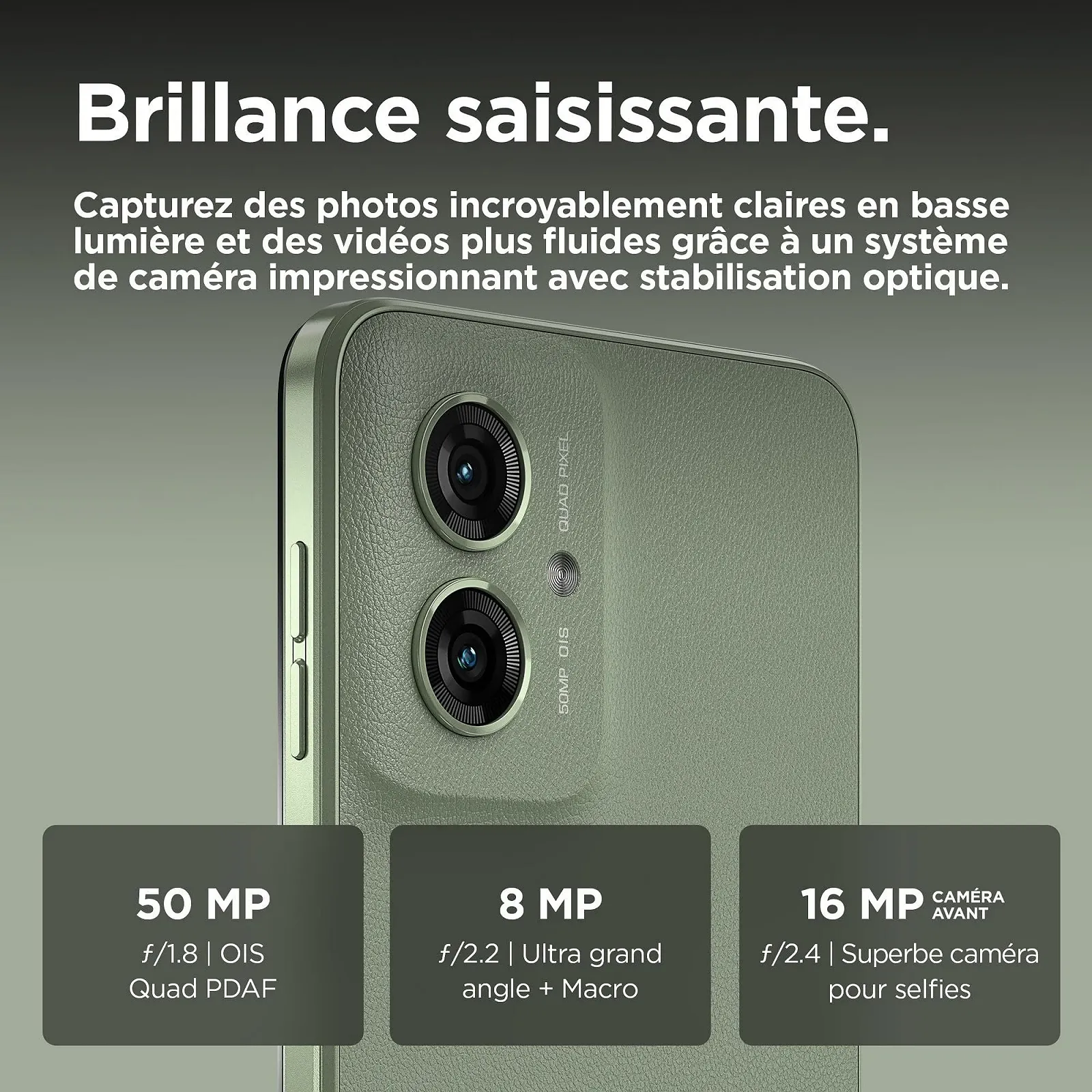 Смартфон Motorola Moto G55 5G 256 GB 8 GB RAM Dual SIM Smoky Green, фото №5