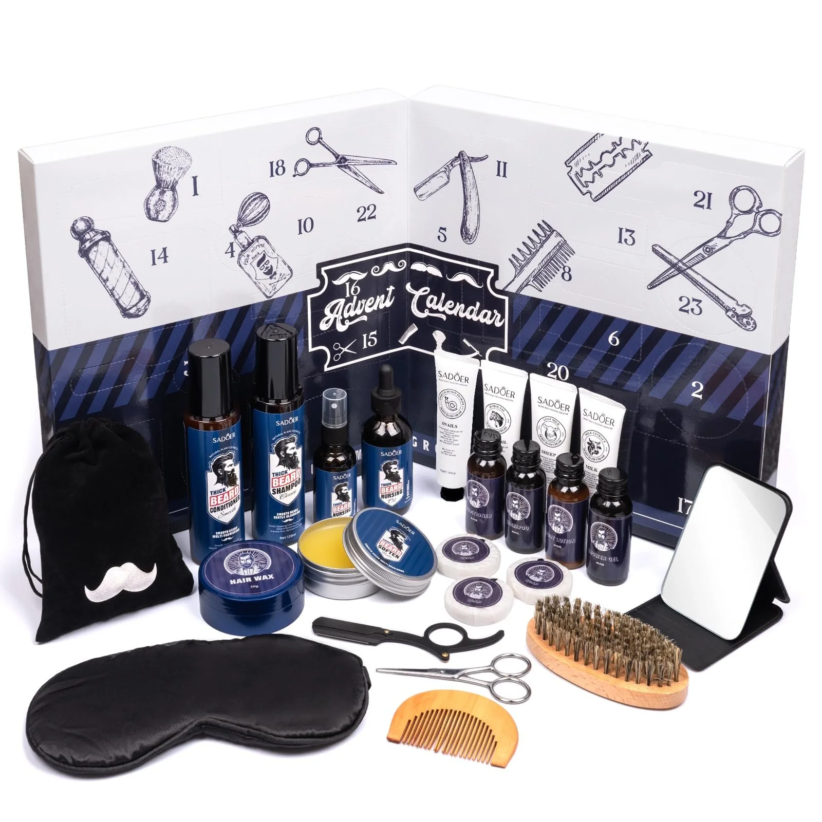 Адвент-календар для догляду за бородою 2025 для чоловіків для тіла, обличчя, бороди та волосся, фото №1