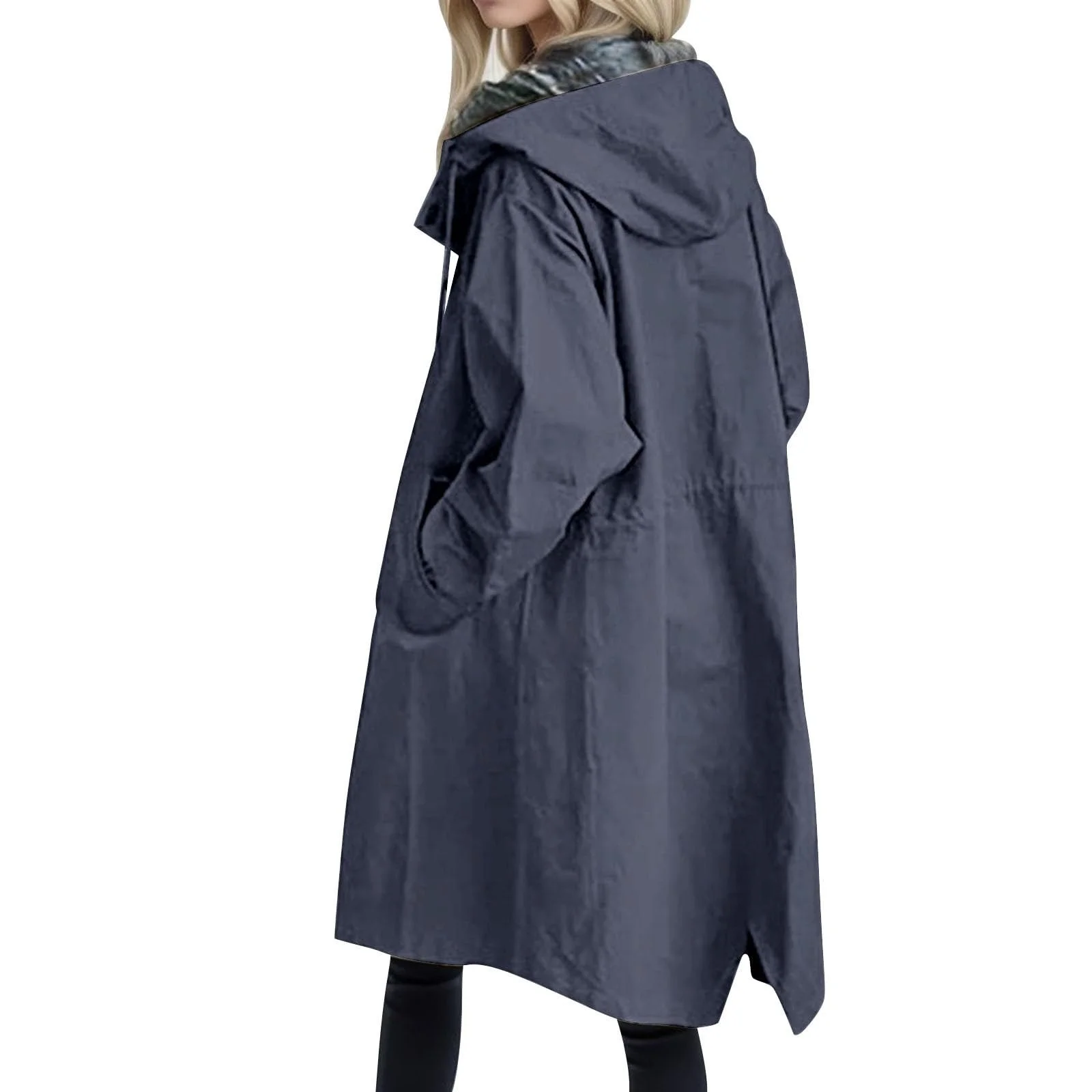 Тренч жіночий з капюшоном Довгий зимовий, великі розміри, фото №4 Тренч жіночий з капюшоном Довгий зимовий, великі розміри, фото №4