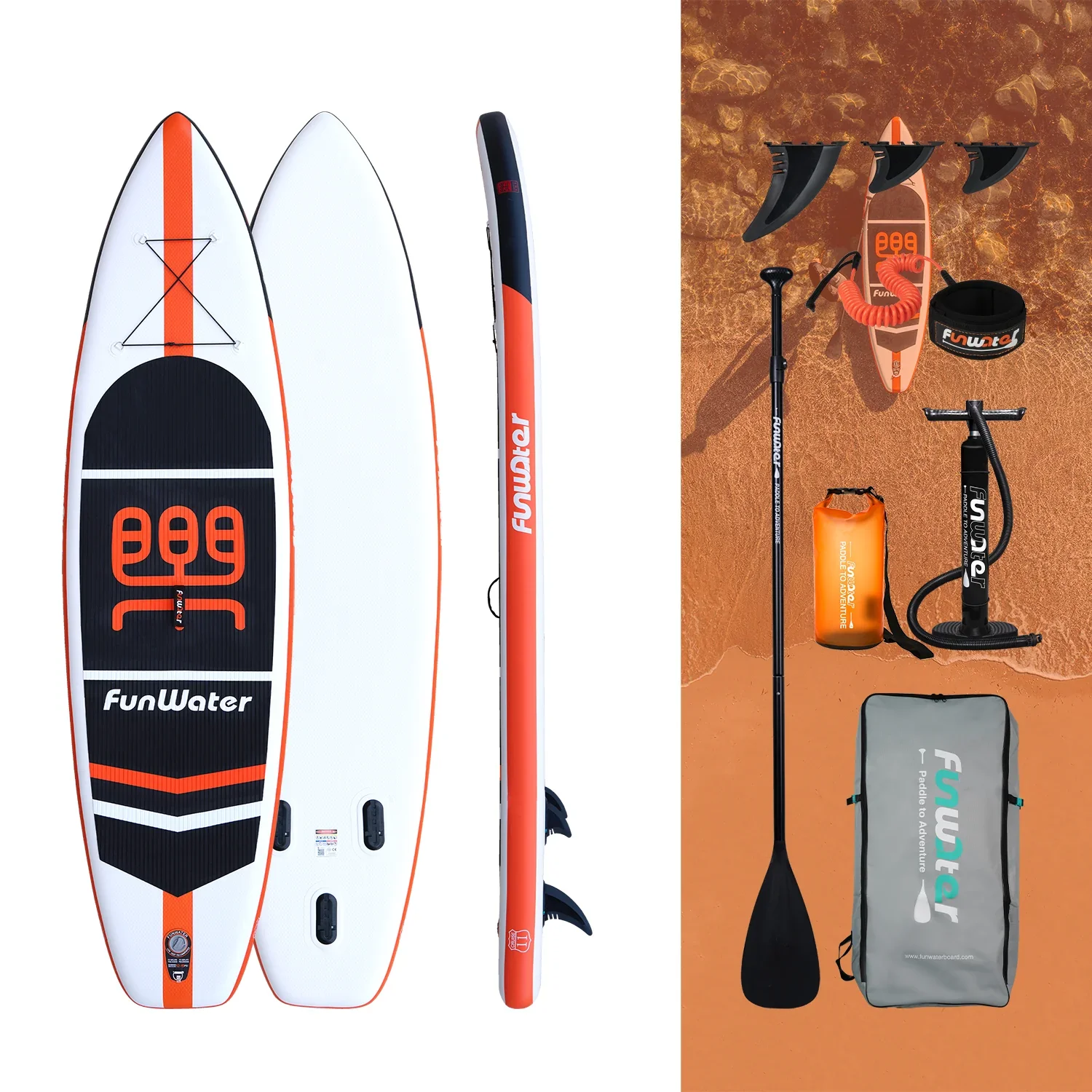 Надувна SUP дошка FunWater Orange, фото №2