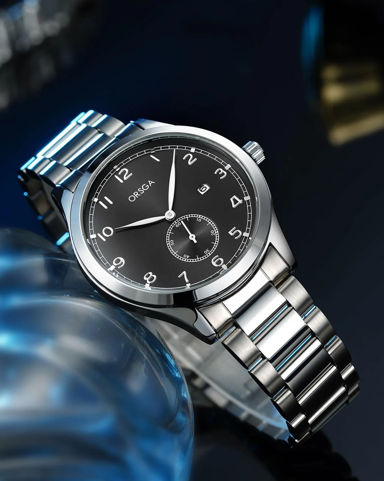 Мужские часы CIVO Аналоговые Кварцевые Модные Большой циферблат с календарем даты, сталь, фото №4