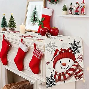 Ранер для столу Artscope Snowflakes and Red Snowman різдвяний 40 x 240 см червоний ціна на synthetic.ua - Фото 1 Ранер для столу Artscope Snowflakes and Red Snowman різдвяний 40 x 240 см червоний synthetic.ua - Фото 1