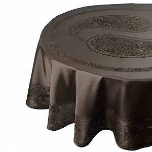 Скатертина Celebrate Deluxe овальна 135 x 180 см водовідштовхувальна коричнева - Фото 1