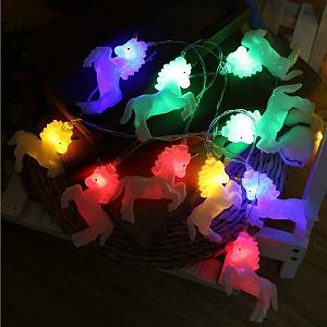 Гирлянда LED Милые животные Единорог Лошади Белые Блестящие 1.5 м/10LED Разноцветные - Фото 1