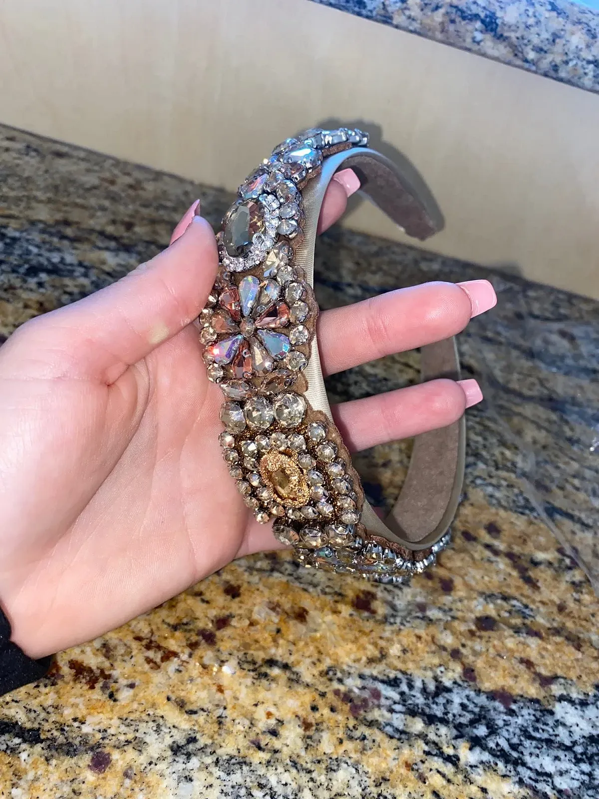 Обруч Елегантний Жіночий Brillabenny Золотий Шампань, фото №5