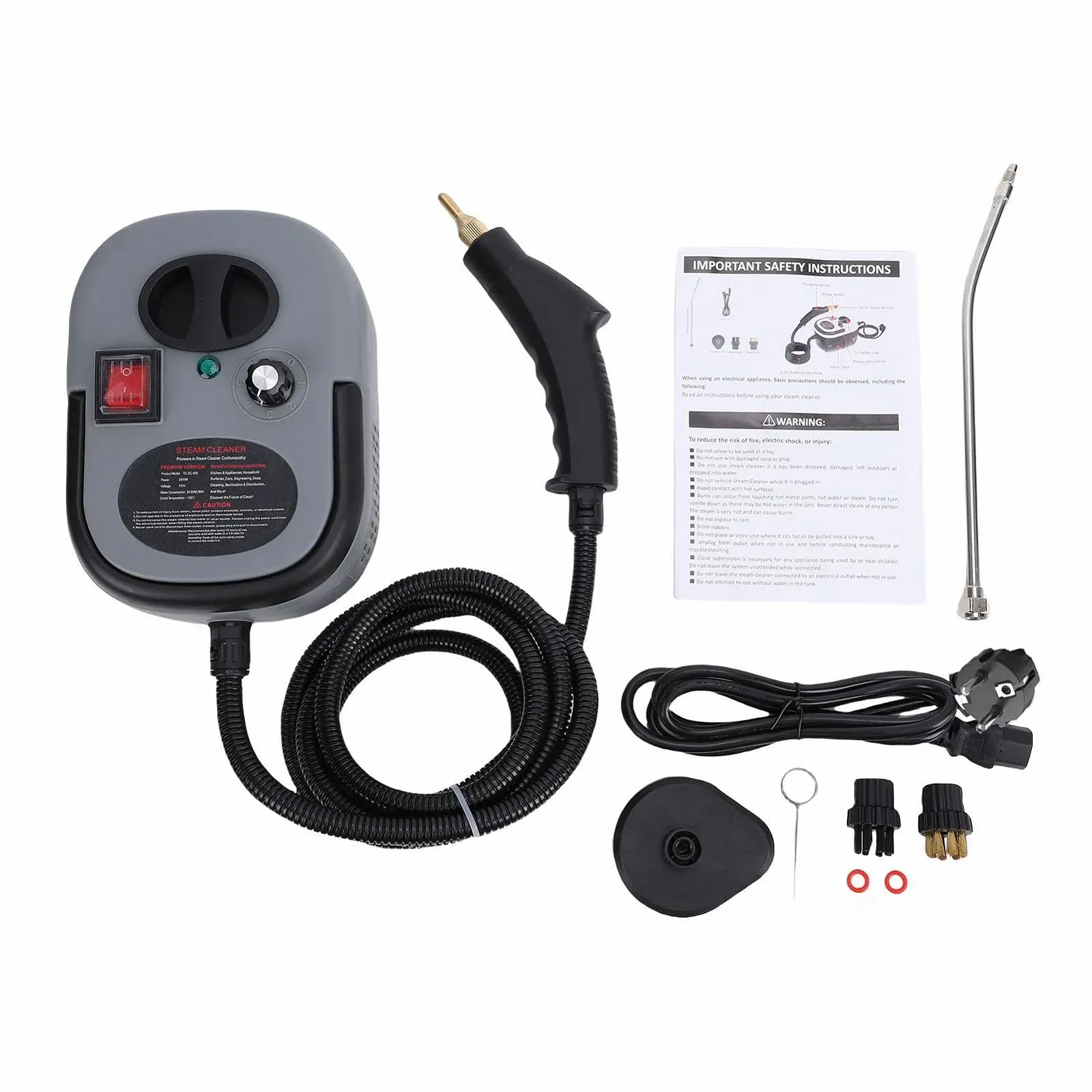 Ручний пароочисник Sorandy 2500 Вт з подовжувачем та щітками (C), фото №9