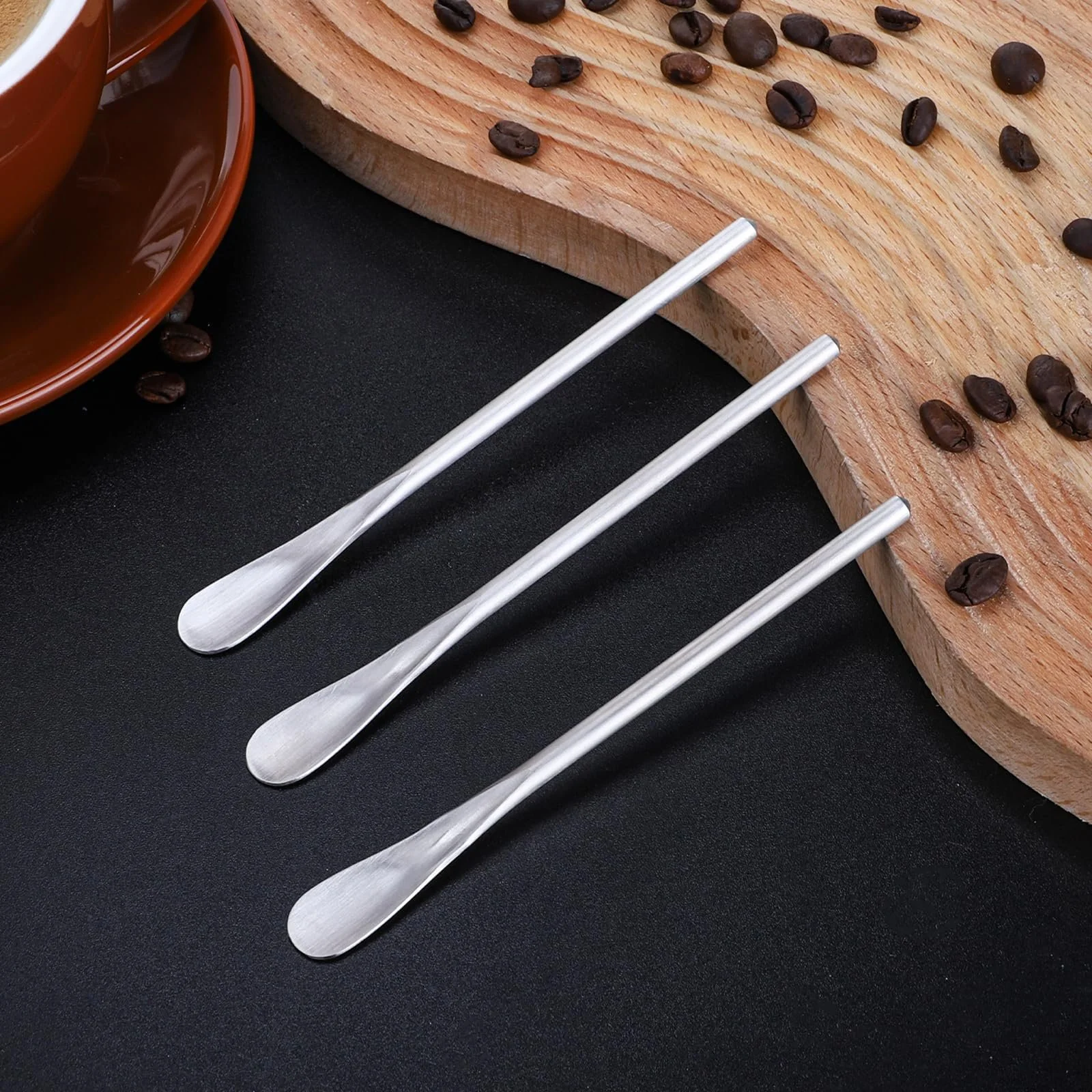 Набір з 6 маленьких ложок для кави з нержавіючої сталі, фото №4