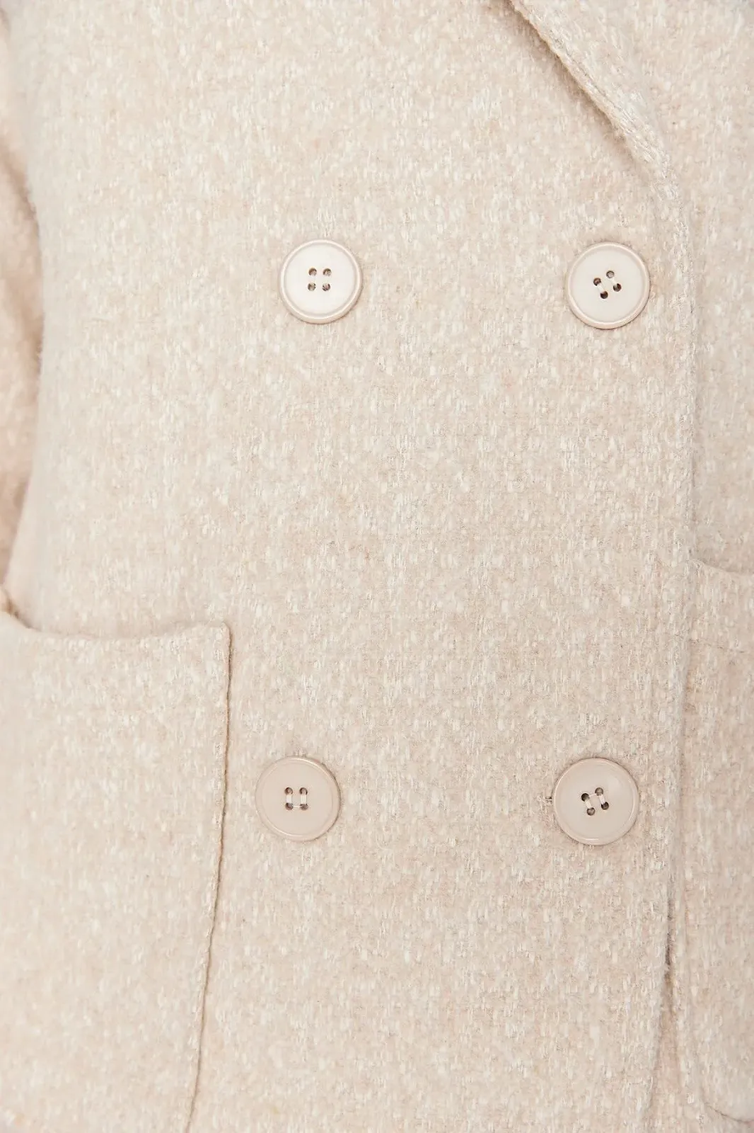 Пальто TRENDYOL Двубортное Однотонное, фото №4 Пальто TRENDYOL Двубортное Однотонное, фото №4