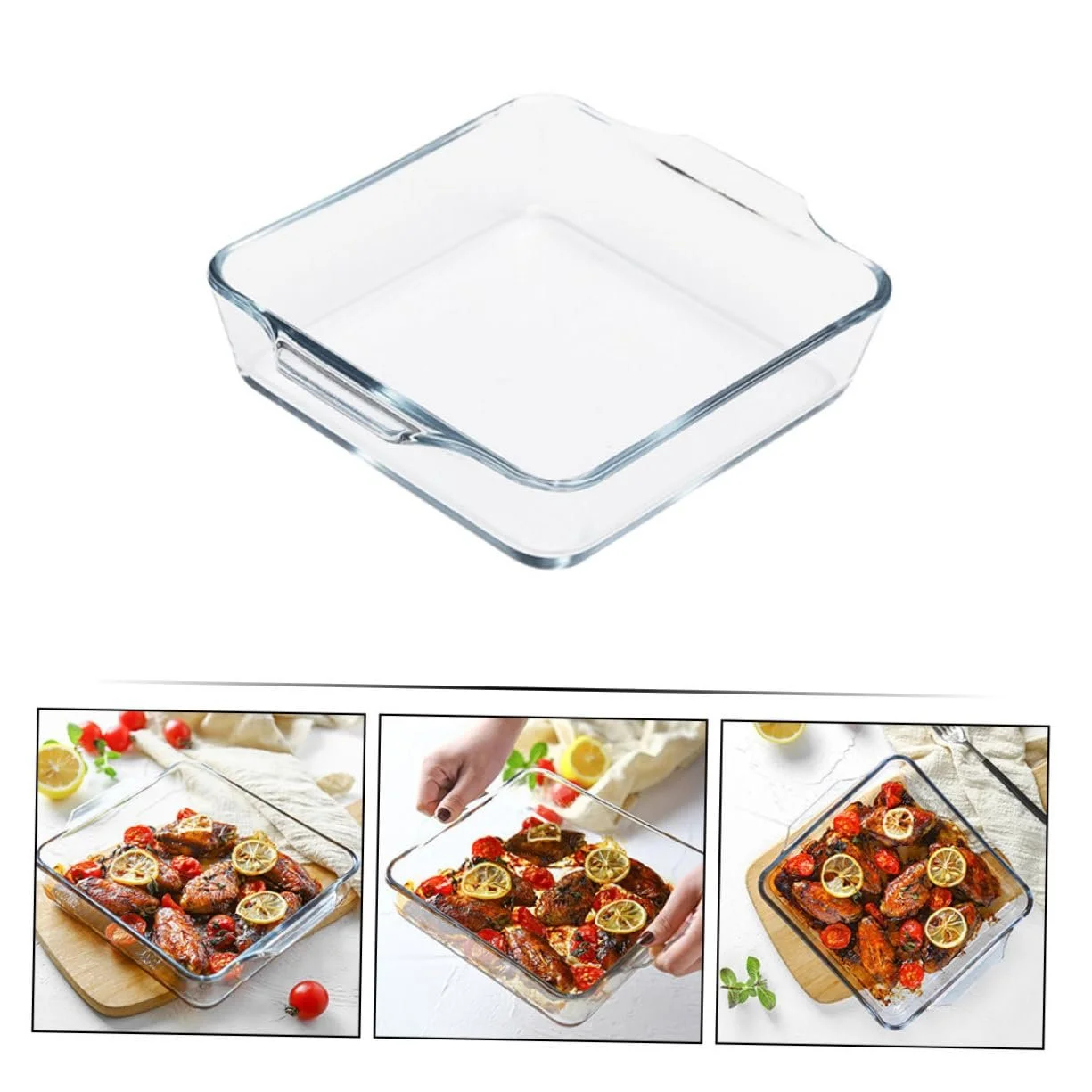 Форма для запікання VALICLUD скляна кругла з бічними ручками, фото №7