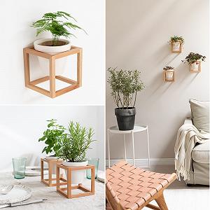 Настінні вази Kazai Lille Набір із 3 предметів Кераміка та дерево Натуральний коричневий synthetic.ua - Фото 1