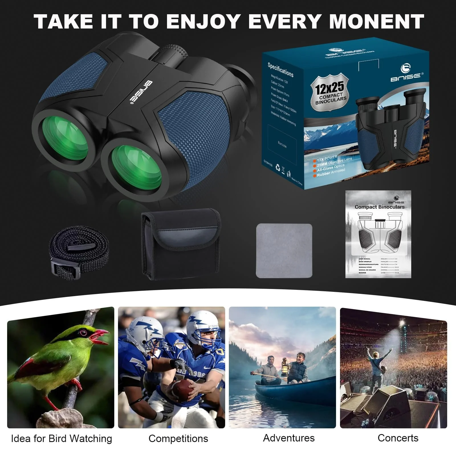 Бінокль 12x25 компактний, фото №6