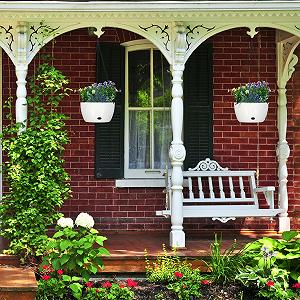 Набір підвісних кошиків Relaxdays 2 шт. З резервуаром для води 60 x 24 см Пластик Білий synthetic.ua - Фото 1