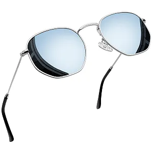 Сонцезахисні окуляри Жіночі Joopin Поляризовані Ретро Хіпі Шестикутні з Ультралегкою Шестикутною Металевою Оправою - Фото 1